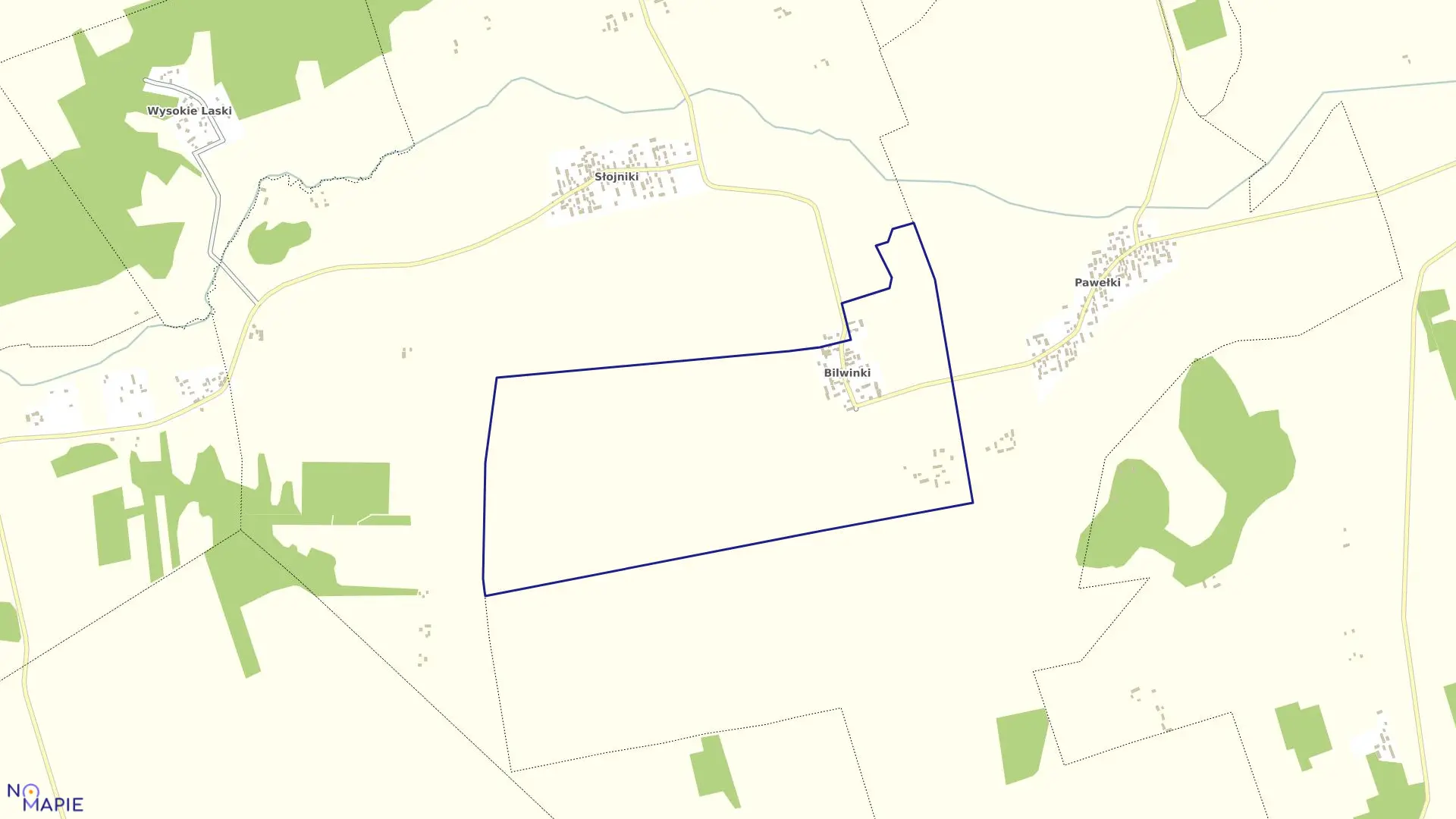 Mapa obrębu BILWINKI w gminie Sokółka