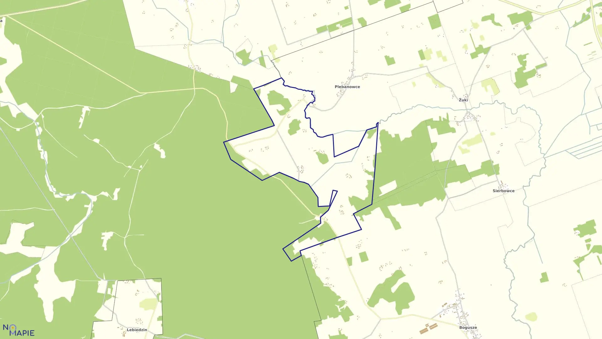 Mapa obrębu GILBOWSZCZYZNA SZYNDZIEL w gminie Sokółka