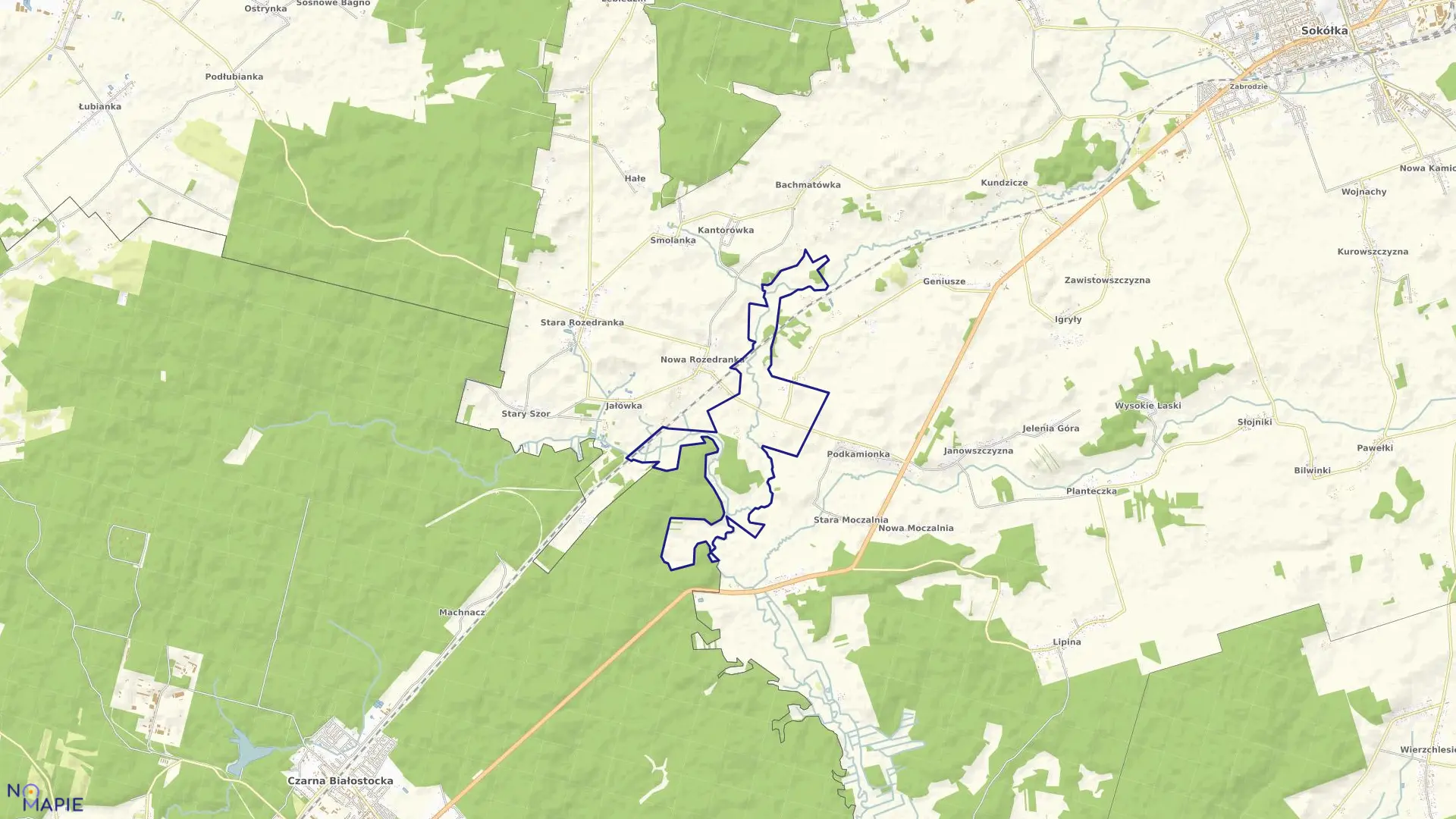 Mapa obrębu MIĆKOWA HAĆ w gminie Sokółka